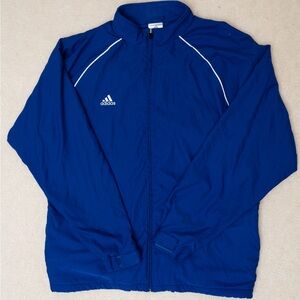 Vintage Adidas Y2K Blue Track Jacket Windbreaker with Zip Sz L Athletic Casual